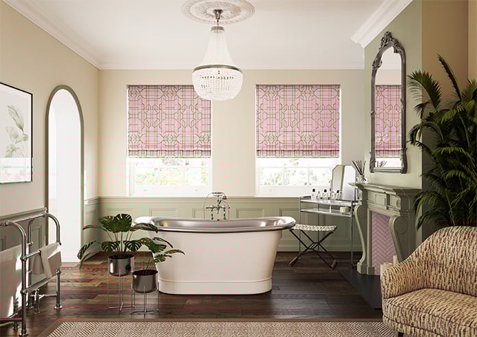Bamboo Candy, Green Pink - Motorised Roman Blind - Image 8